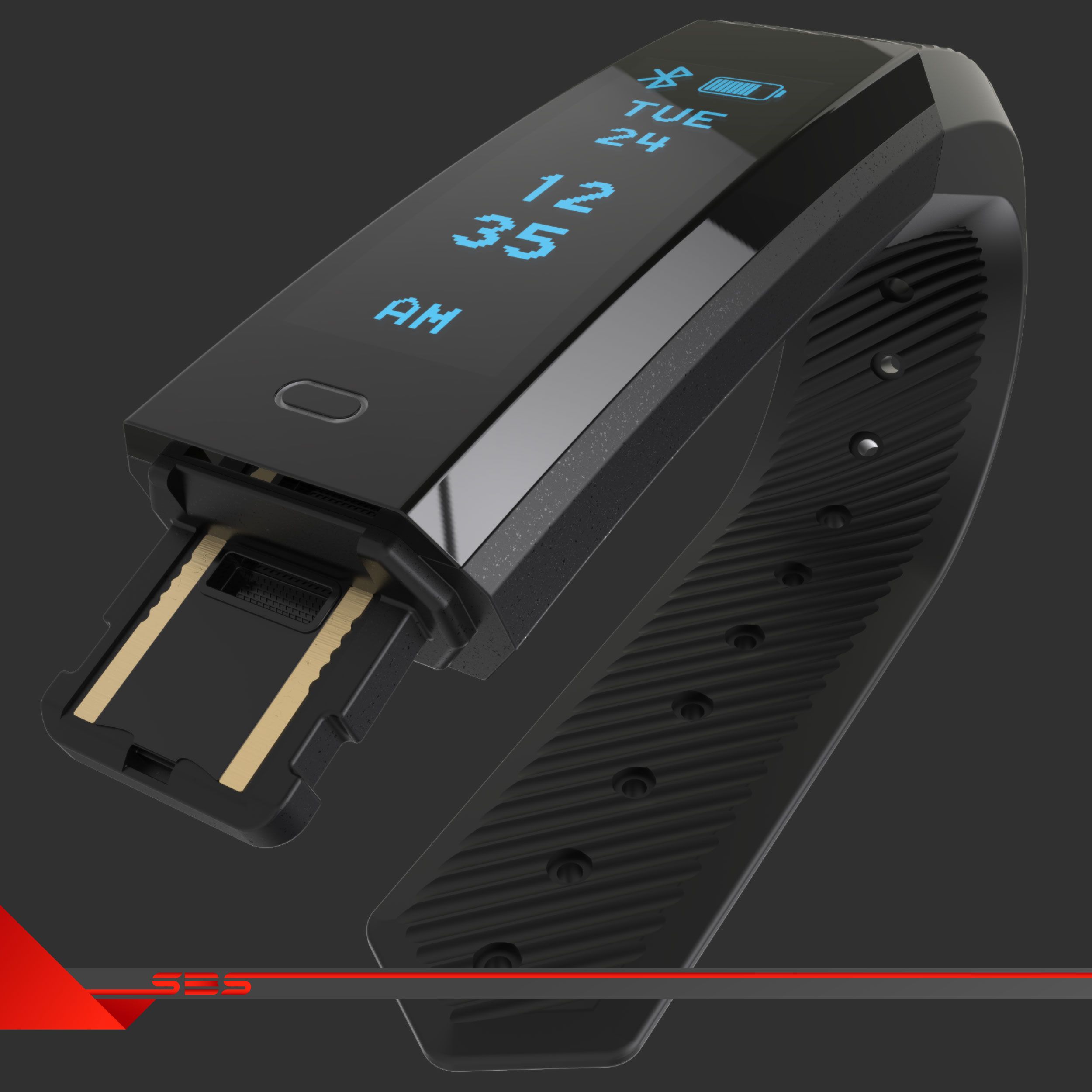 Предметная 3D Визуализация смарт-часов со снятым браслетом