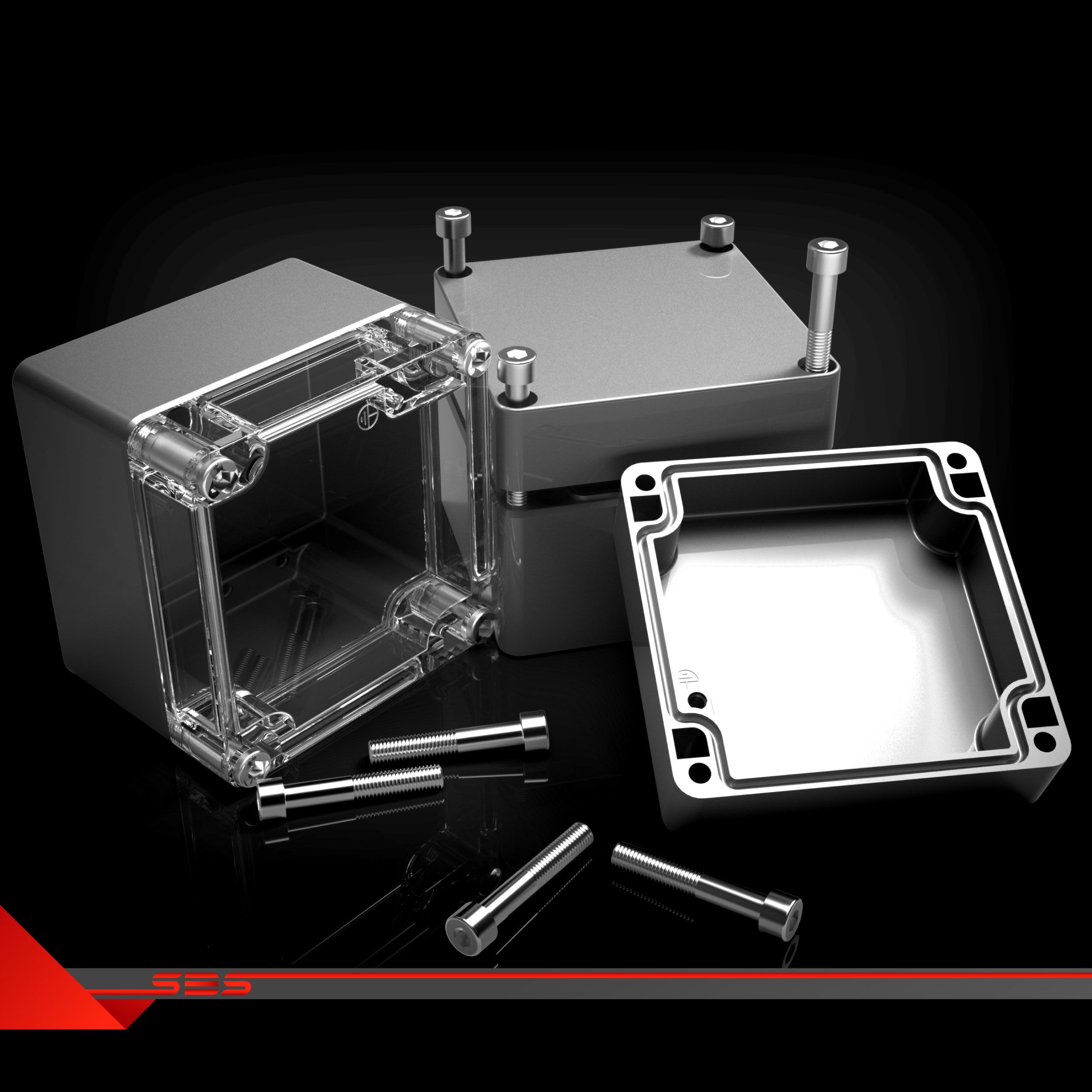 Корпус для РЭА из алюминиевого сплава  IP65 с прозрачной крышкой